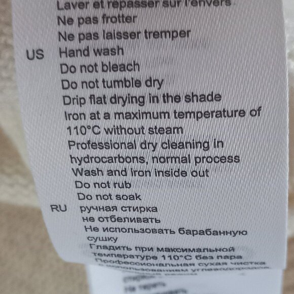 SANDRO cream/white sweater with navy trim and button closure at the back - Picture 12 of 13